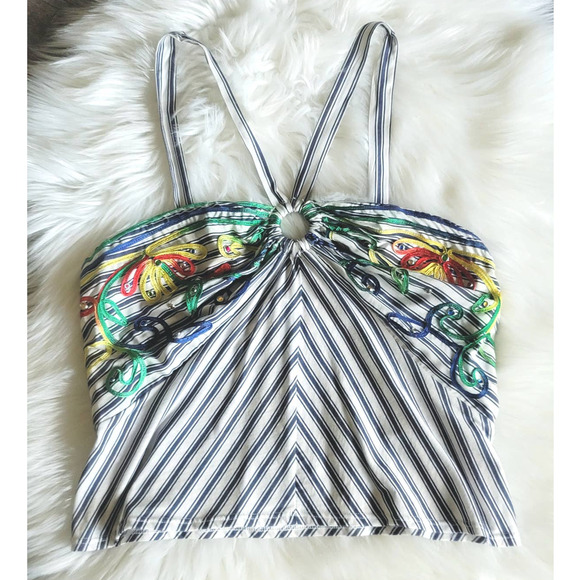Anthropologie Tiny Avril Embroidered Striped Knit Halter - New - Large - Picture 4 of 9